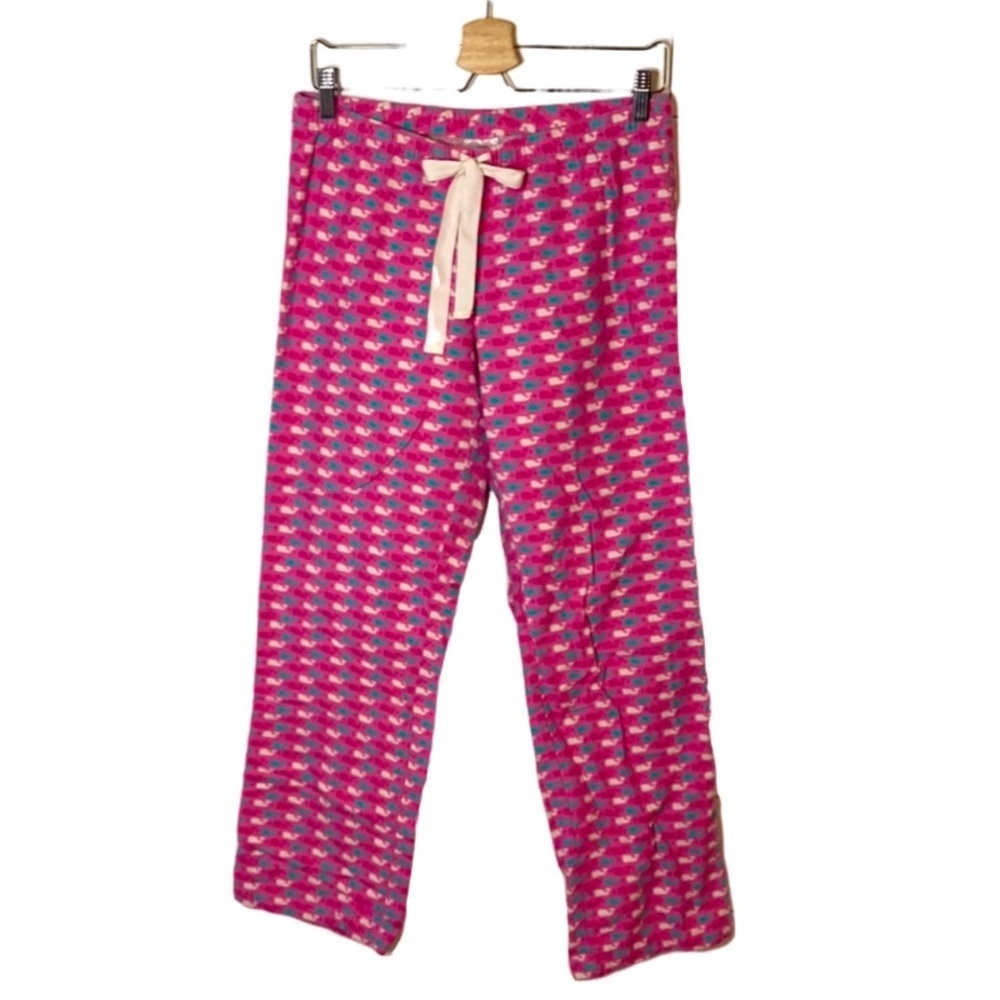 Vineyard Vines Pink Whale Print Lounge Pants. Soft Flannel, 100% cotton. Size XS